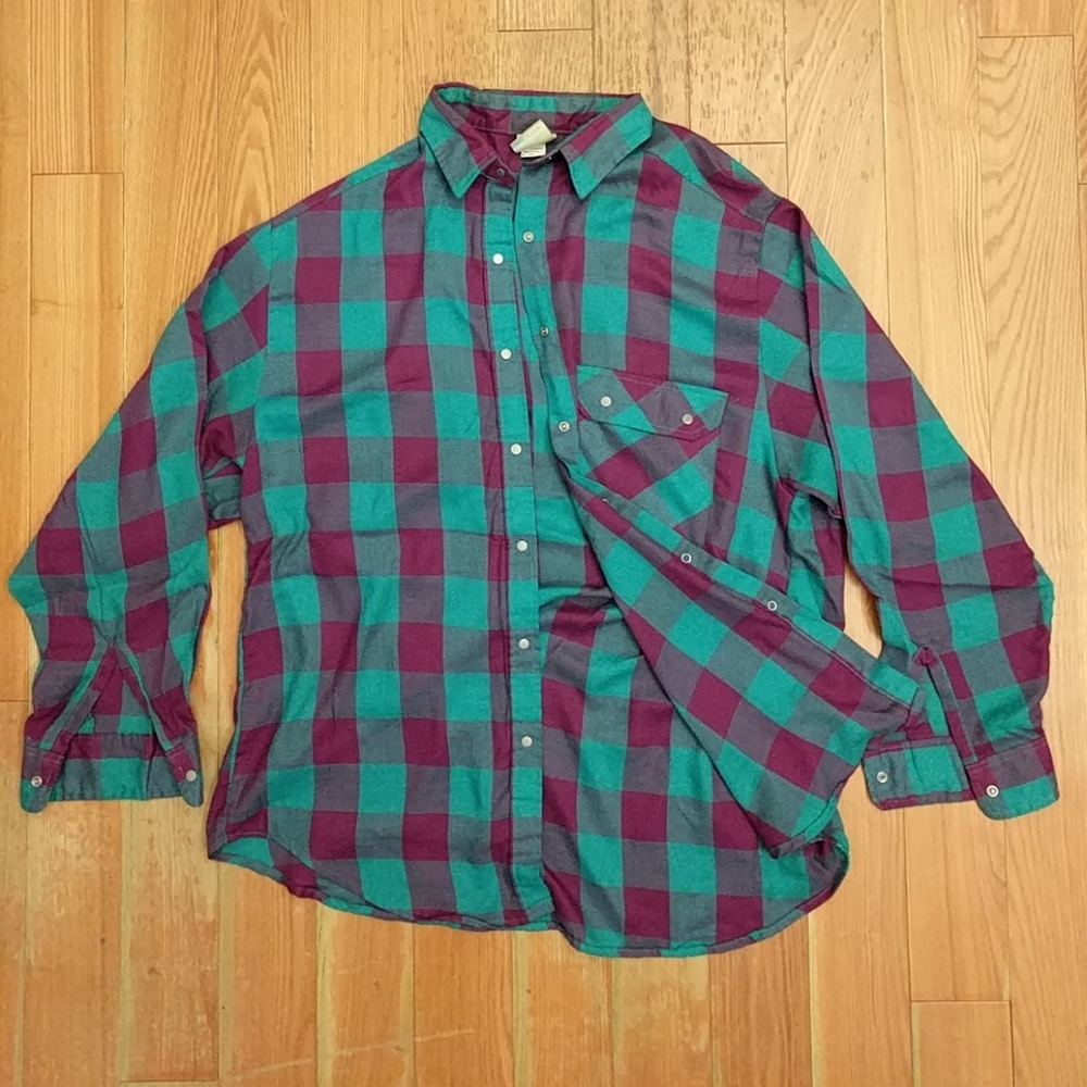 Vtg Wrangler Check Shirt Button Snaps Small